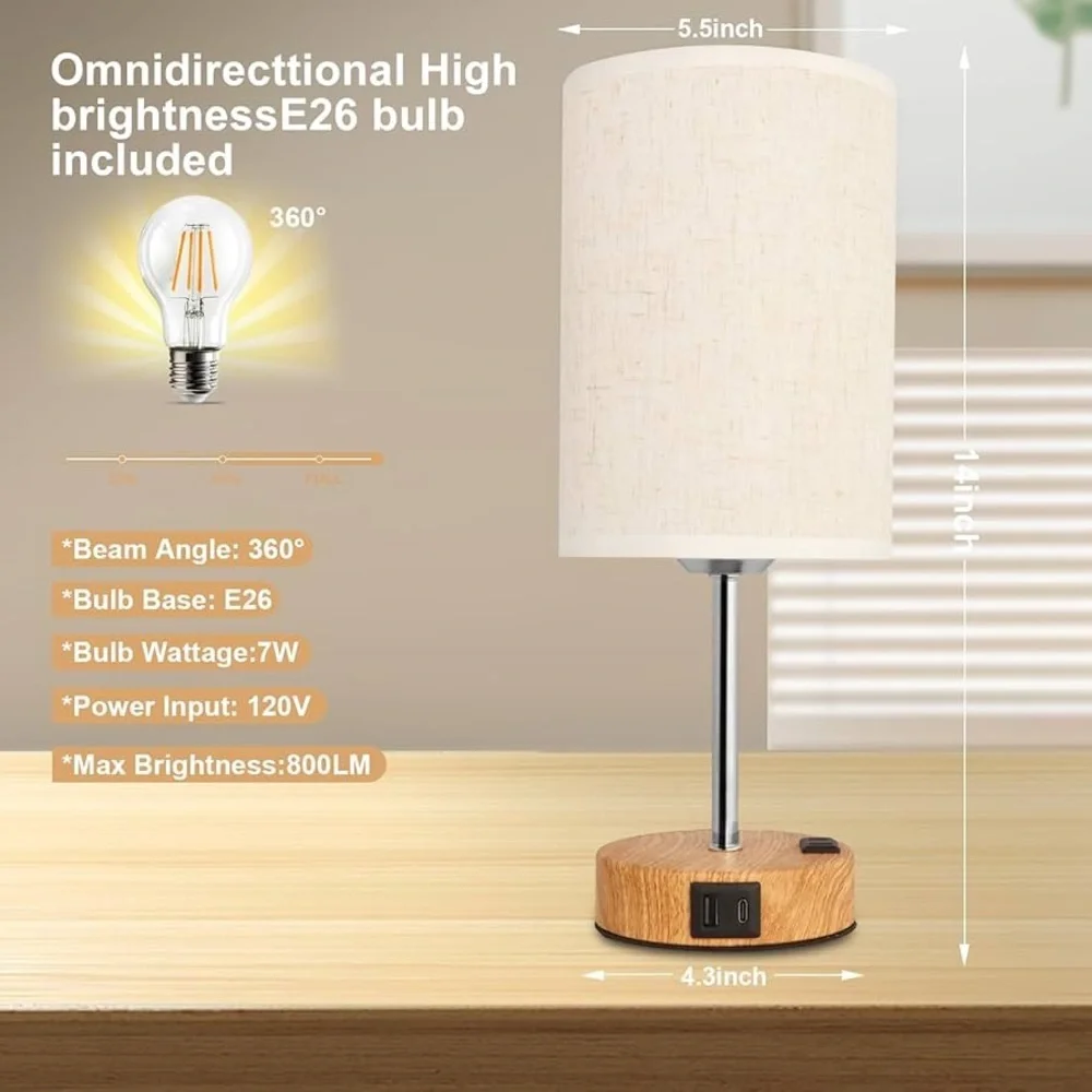 Set of 2 Touch Table Lamp